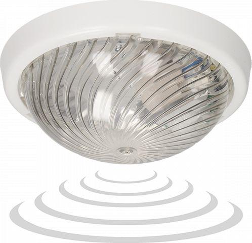 Orno 7070T-ALFA / MS / PL, Lampe mit Mikrowellen-Bewegungssensor, 75 W, E27, IP44, IK10, transparentes Po (E27)