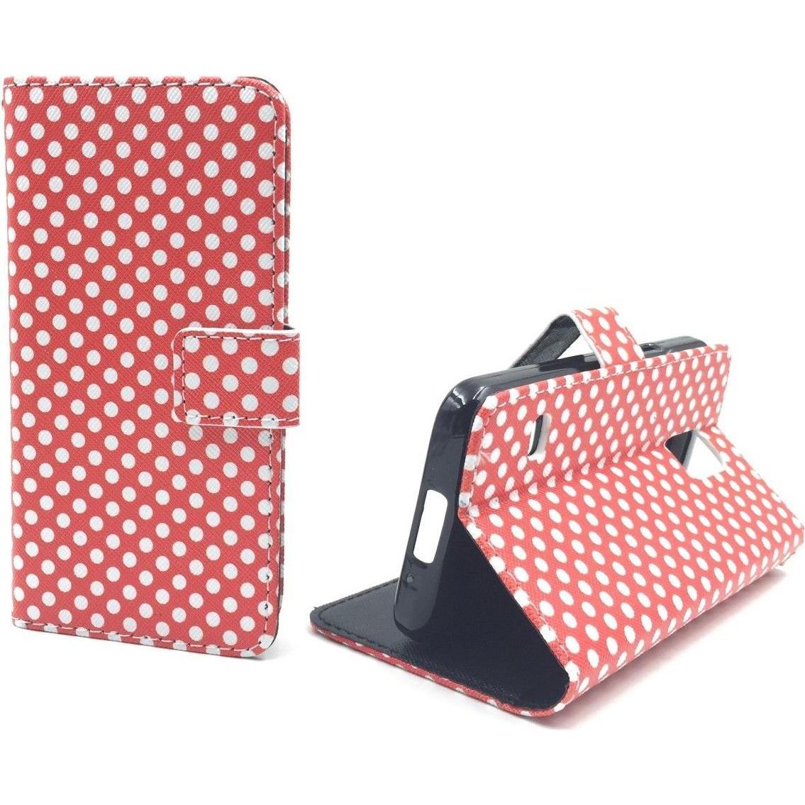 König Design Schutz Hülle für Samsung Galaxy S5 Mini Polka Dot Rot Tasche Case + 1 Panzer Schutz Glas (Samsung Galaxy S5...