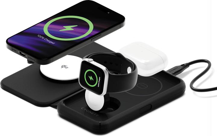 Cygnett Caricabatterie wireless 3 in 1 MagTravel Qi2.0 (CY4530WIRDE) (25 W)