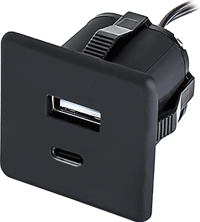 Produktbild Furnika Einbau USB-Charger schwarz 1xTYP-A + C (12 W)