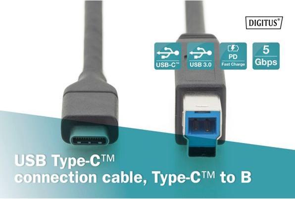Produktbild Digitus USB C – USB B (1.80 m, USB 3.0)