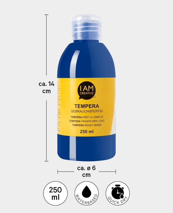 Immagine prodotto I Am Creative Tempera, pittura a tempera a base d'acqua, 250 ml (Blu oltremare, 250 ml)