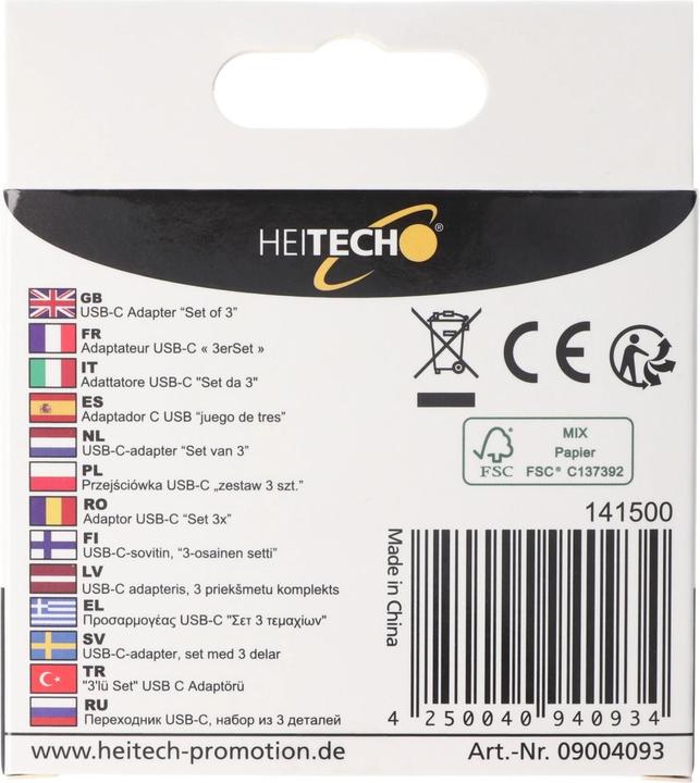 Image du produit Heitech Kit de 3 adaptateurs USB-C