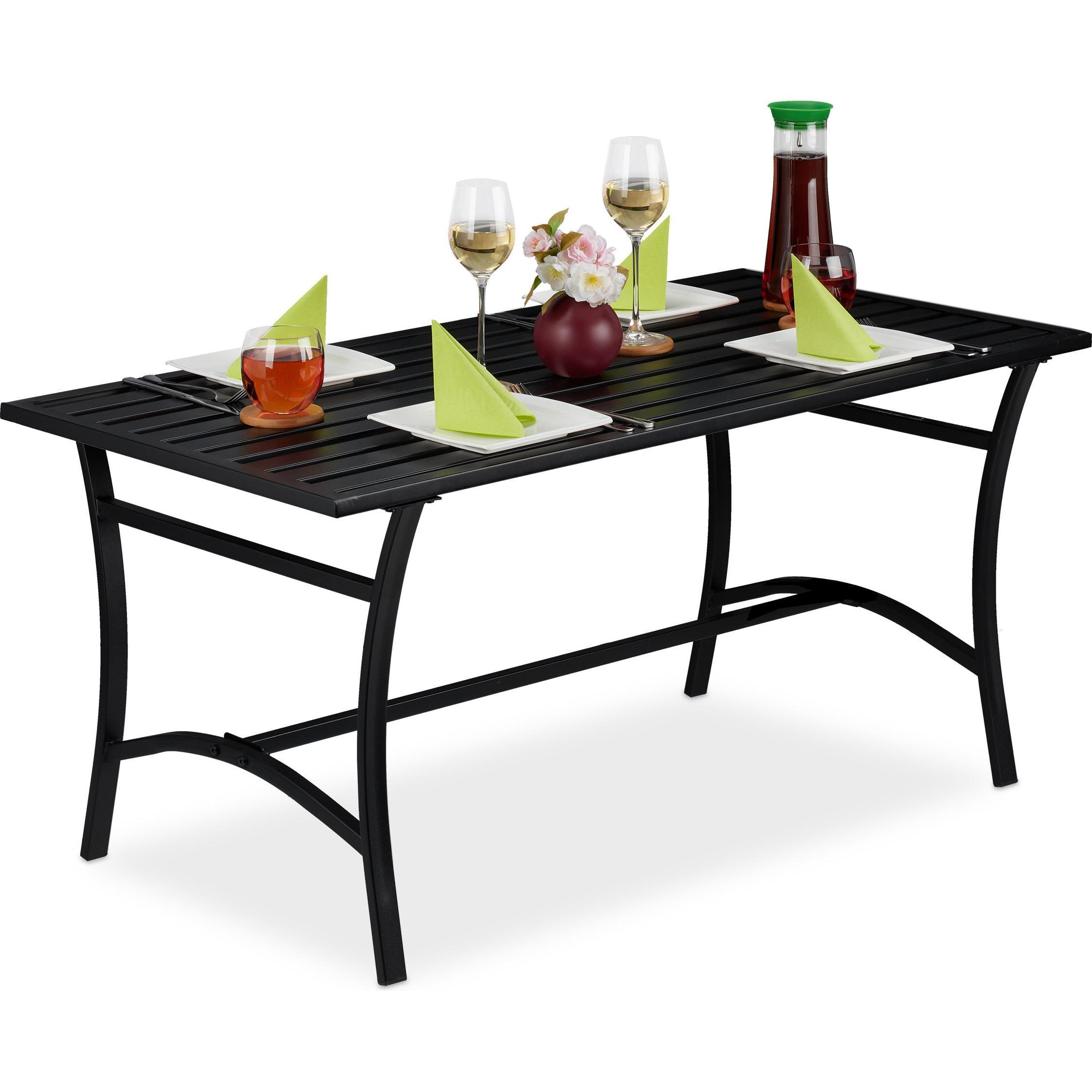 Relaxdays, Gartentisch + Balkontisch, Gartentisch (120 cm)