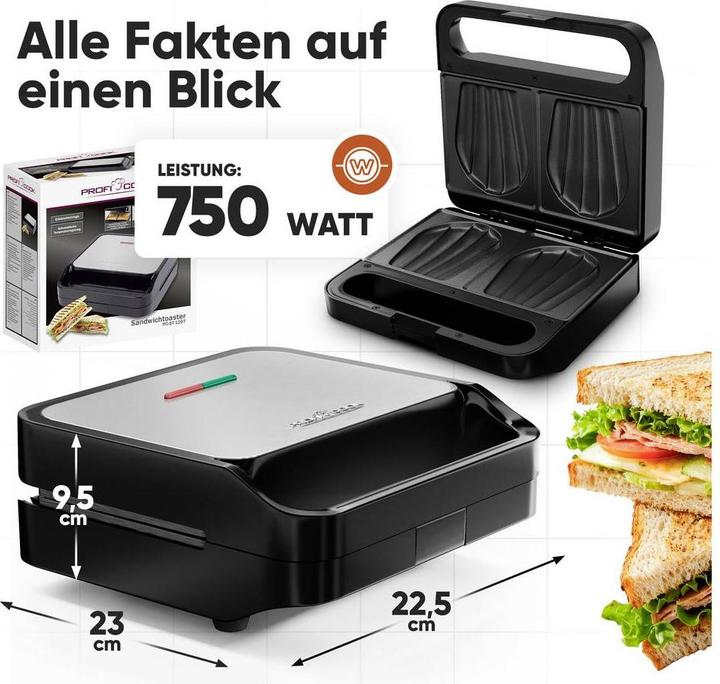 Produktbild Proficook Sandwichtoaster