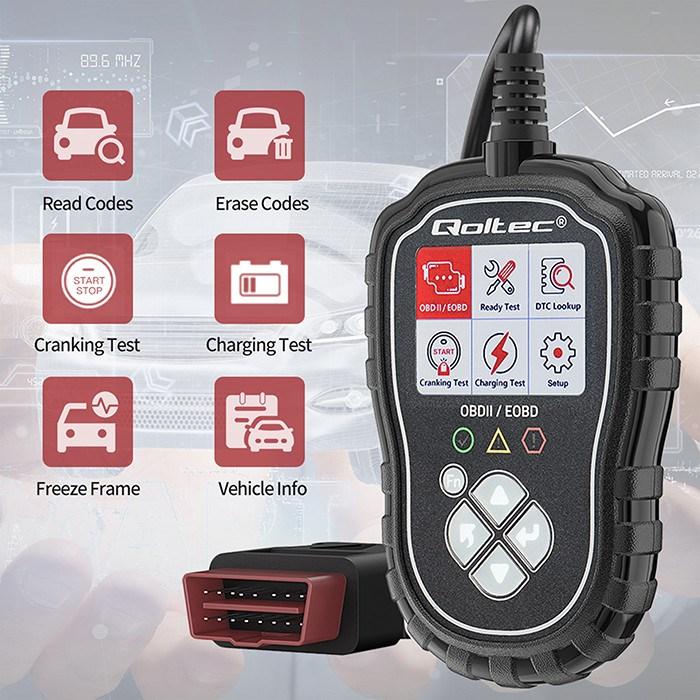 Actual product image Qoltec ProLine Digitaler Diagnosetester | OBD2 EOBD | Polnische SPEISEKARTE | 8V-25V | Duales System