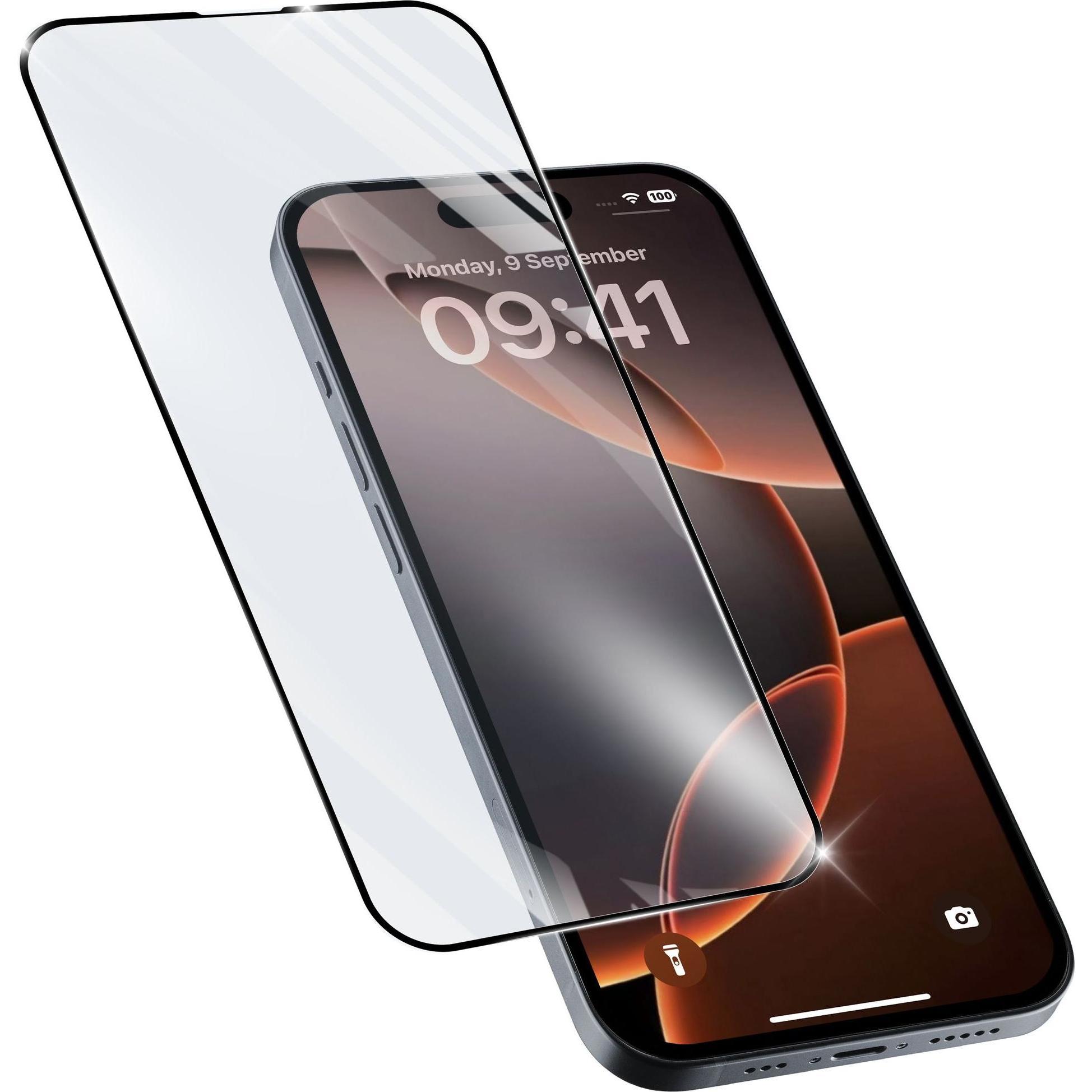 Cellularline Impact Glass Capsule - iPhone 16 Pro Vetro temperato resistente da bordo a bordo (1 pz., Apple iPhone 16 Pro), Pellicola protettiva smart