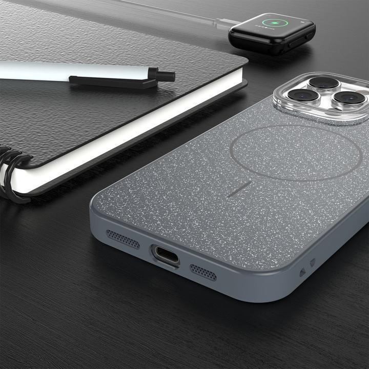 Actual product image OEM Glitter Thin Mag case for iPhone 16 Pro 6,3" black (Apple iPhone 16 Pro)