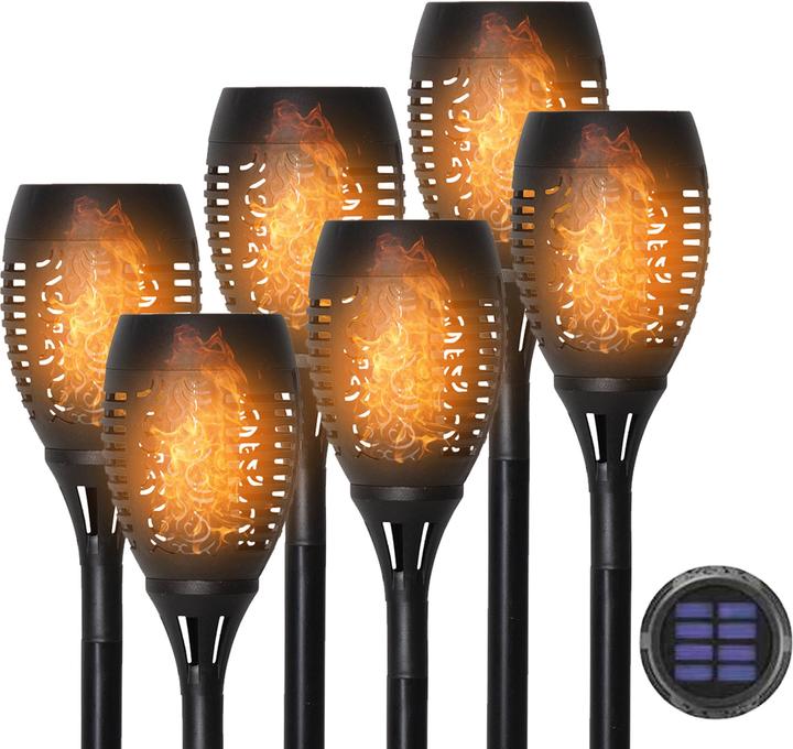 Star Trading Solar Fackeln | 6er Set Solar Lampe Outdoor | Solar Gartenleuchte | LED Gartenbeleuchtu (IP44)