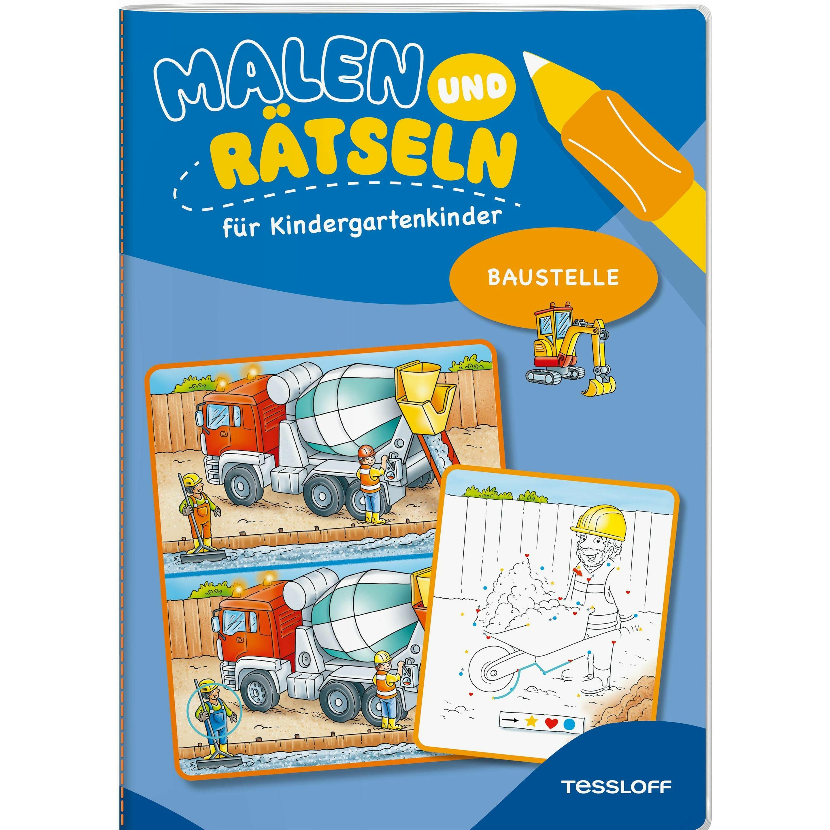 Malen und Rätseln für Kindergartenkinder. Baustelle, Libro scolastico di Stefan Lohr