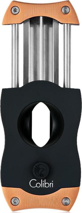 Actual product image Colibri V-Cut Cigar Cutter Black and brushed Rose Gold 9872