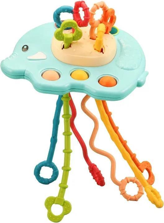 Actual product image Activity Board 1-3 years silicone pull string educational toy 3 in 1 develop teething sensory skills