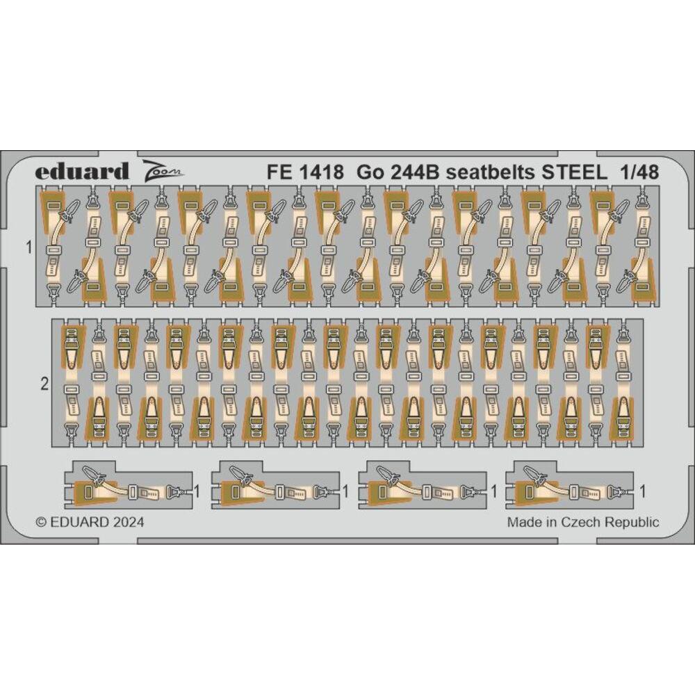 Eduard Go 244B seatbelts STEEL 1/48 ICM