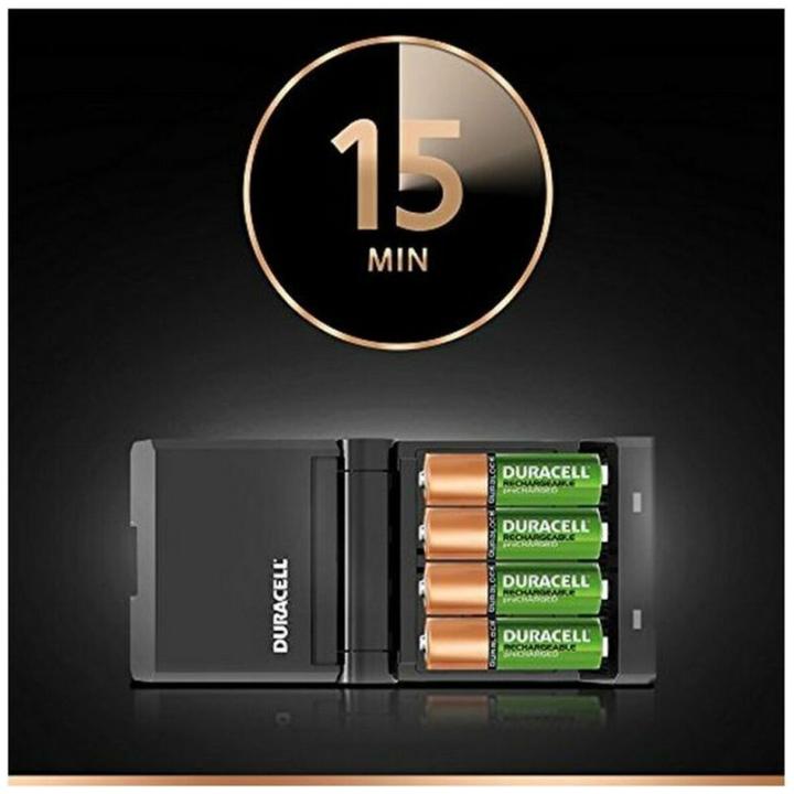 Image du produit Duracell Chargeur pour CEF27 + batteries, 4 pièces (4 pcs, AA, AAA)