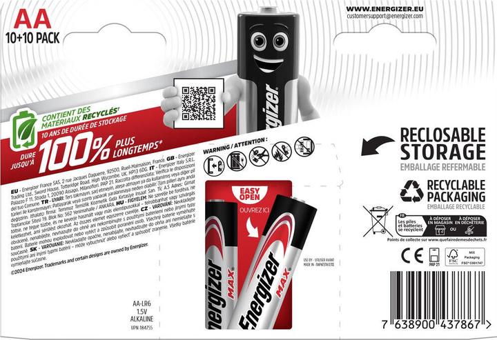 Produktbild Energizer LR6 20BL MAX (20 Stk., AA)