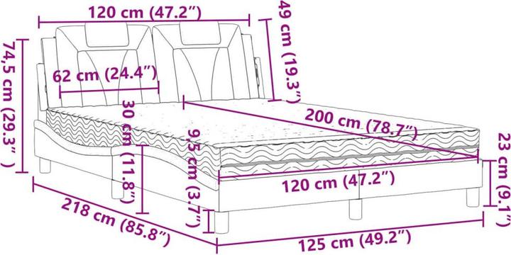 Image du produit vidaXL Bett (120 x 200 cm)
