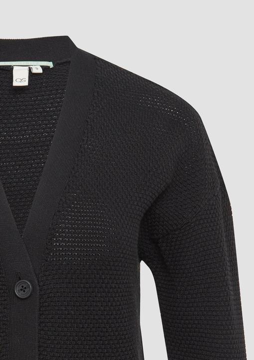 Produktbild S.Oliver Strickjacke Strickjacke mit Strukturmuster und Knöpfen (XXL)