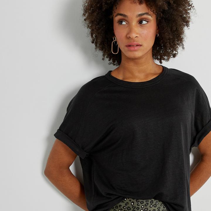 Produktbild La Redoute Collections T-Shirt aus Leinen mit Rundhalsausschnitt (M)