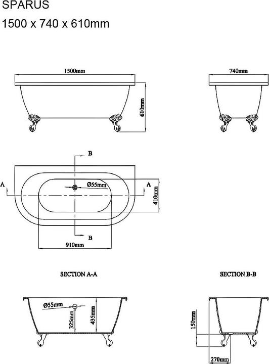 Image du produit Vente-unique Sparus (154 l, 74 cm, 150 cm)