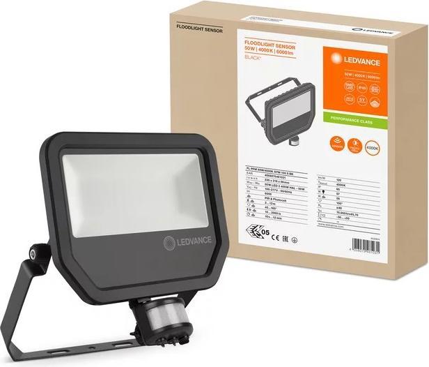 Actual product image Ledvance LED Floodlight FL PFM 50 W 4000 K SYM 100 S BK Neutral White (6000 lm, IP65)