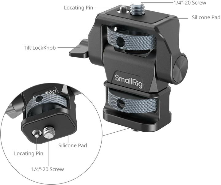 Image du produit SmallRig 4886 Support de moniteur réglable en inclinaison et en pivotement avec 20 vis 1/4