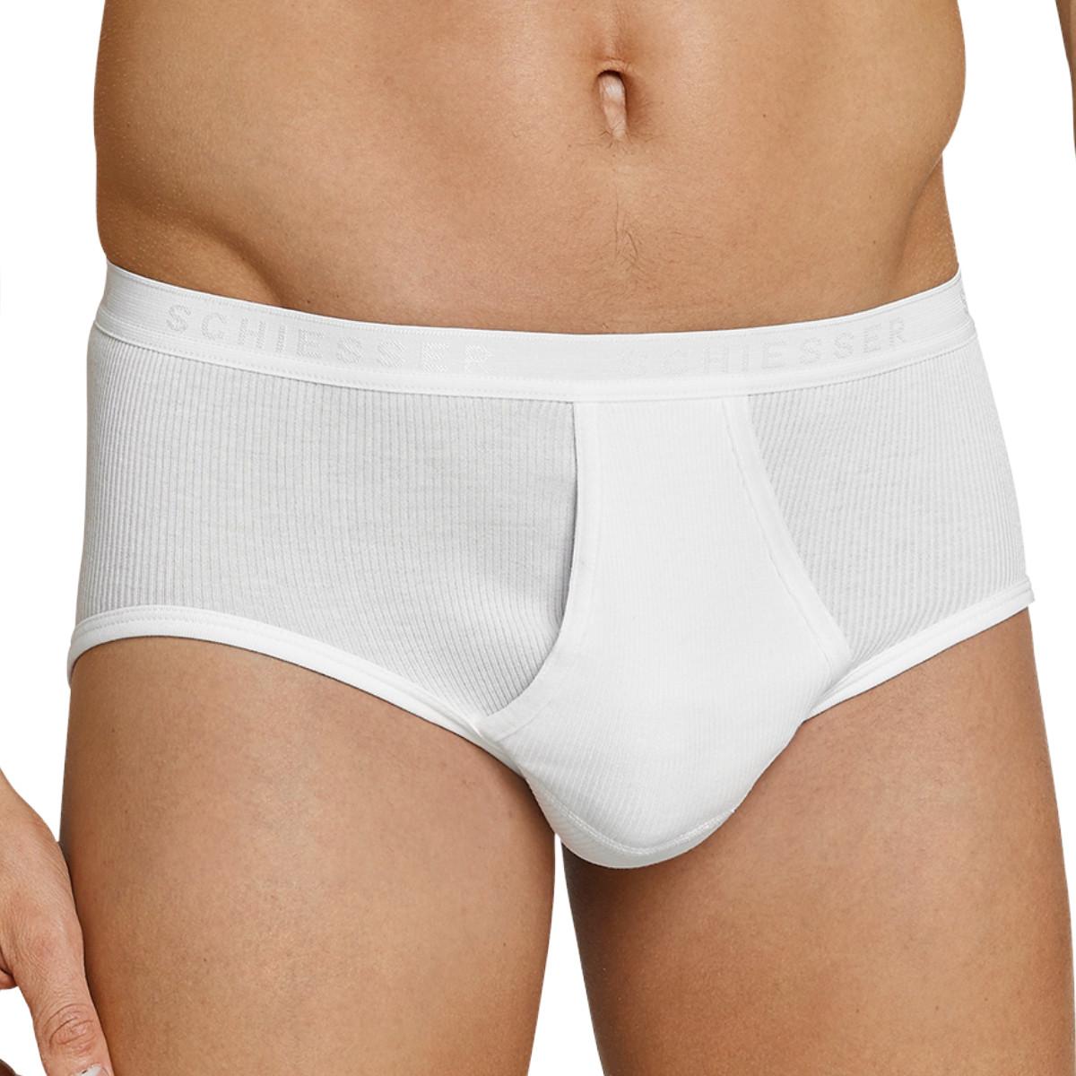 Thumbnail - Schiesser, Herren, Unterhosen, 4er Pack Original Classics Doppelripp Sportslip mit Eingriff, Weiss, (L, 4er Pack)