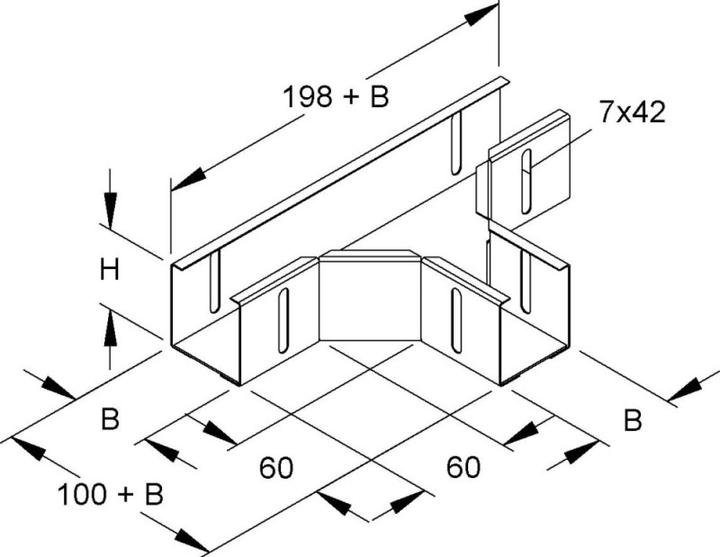 Produktbild Niedax NIE RTSK50.100 T-StÃ¼ck 50x102mm bandverz.DIN EN 10346 inkl.ZubehÃ¶r