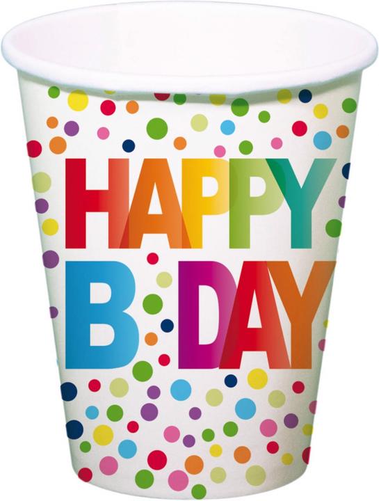 Produktbild Folat Happy Birthday Becher (8 x)