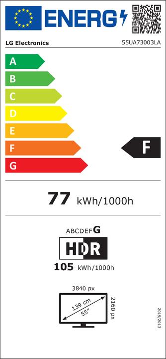 Energie-Label LG TV (55", LED, 4K, 2025)