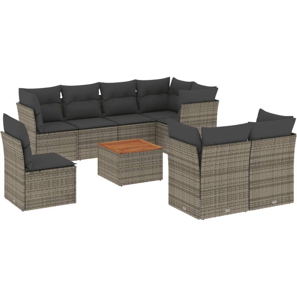 VidaXL, Gartenlounge, 10-tlg. Garten-Lounge-Set mit Kissen