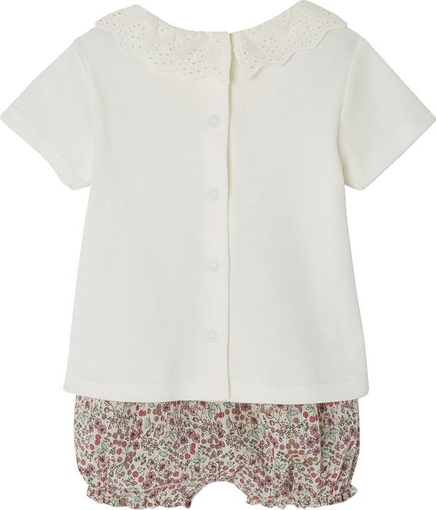 Actual product image Vertbaudet Baby-Set: T-Shirt mit Kragen & geblümte Shorts, personalisierbar (56)