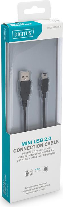 Actual product image Digitus USB A – Mini USB B (1 m, USB 2.0)