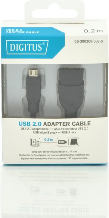 Immagine prodotto Digitus Cavo adattatore USB, OTG (0.20 m, USB 2.0)