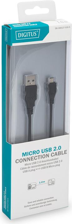 Produktbild Digitus Micro USB 2.0 Anschlusskabel (1 m, USB 2.0)