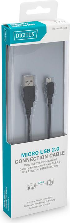 Actual product image Digitus Micro USB 2.0 connection cable (1.80 m, USB 2.0)