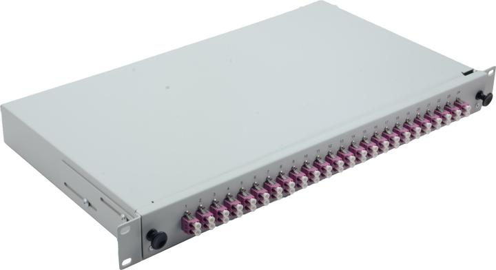 Helos LWL 19" Spleissbox 24 x LC Duplex OM4, spleissfertig, grau