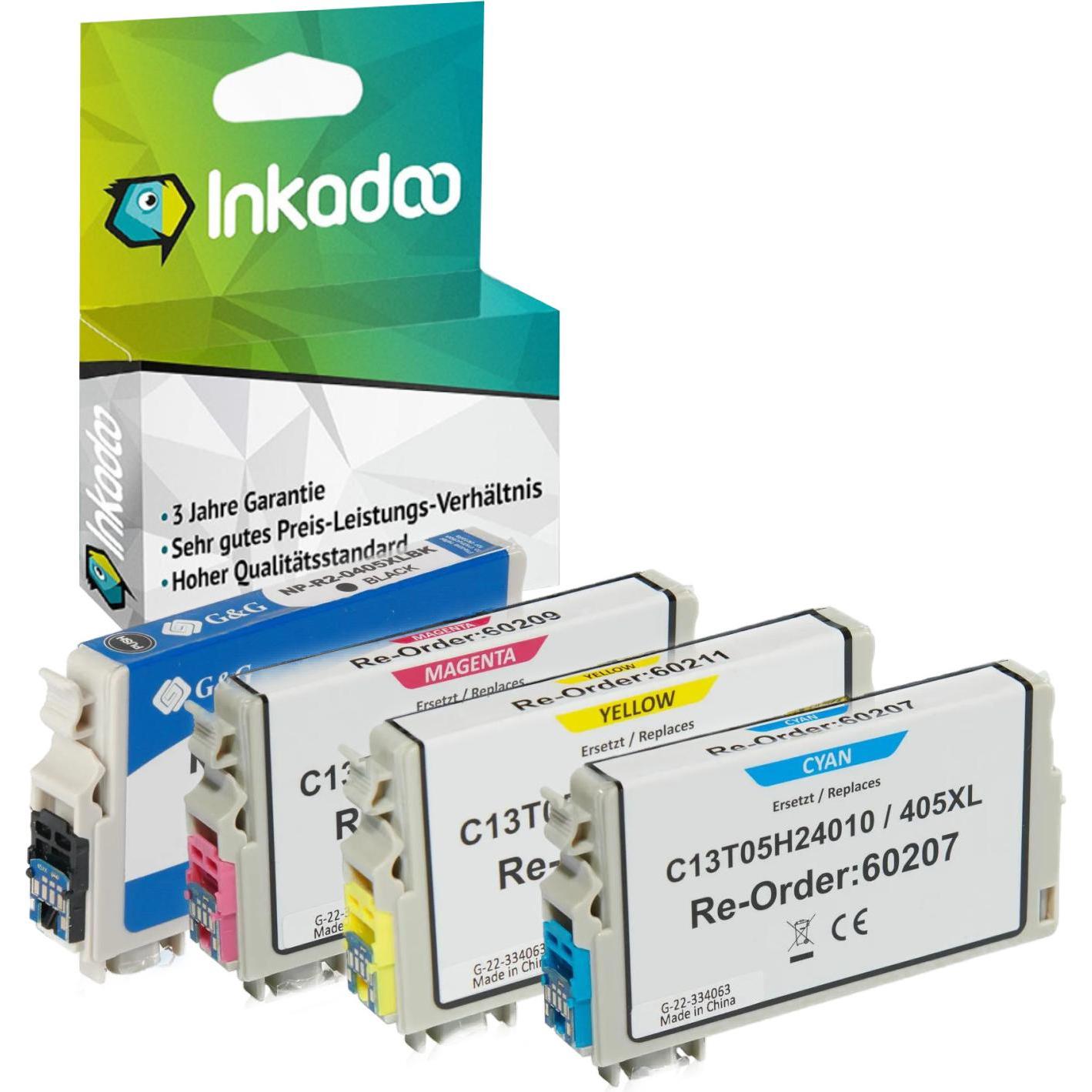 Inkadoo, Druckerpatrone, Druckerpatronen kompatibel mit Epson C13T05H44010 / 405XL Tintenpatrone