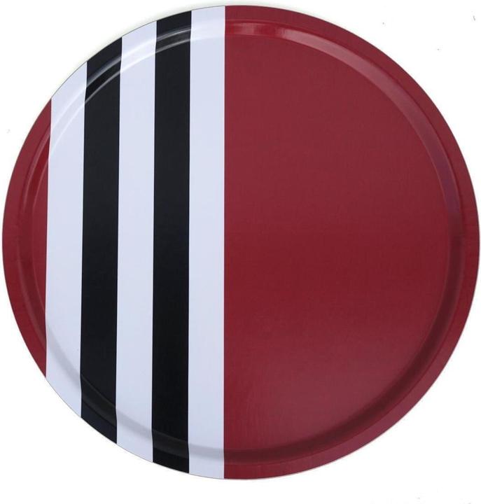 Produktbild Born in Sweden Rundes Tablett Line Red 46cm aus Birkenschichtholz