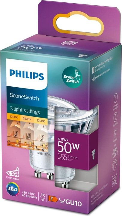 Actual product image Philips Lamp (GU10, 4.80 W, 355 lm, 1 x, F)