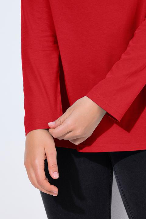 Actual product image Ulla Popken V-Neck Long Sleeves Slim Fit Cotton Knit Tee (62)