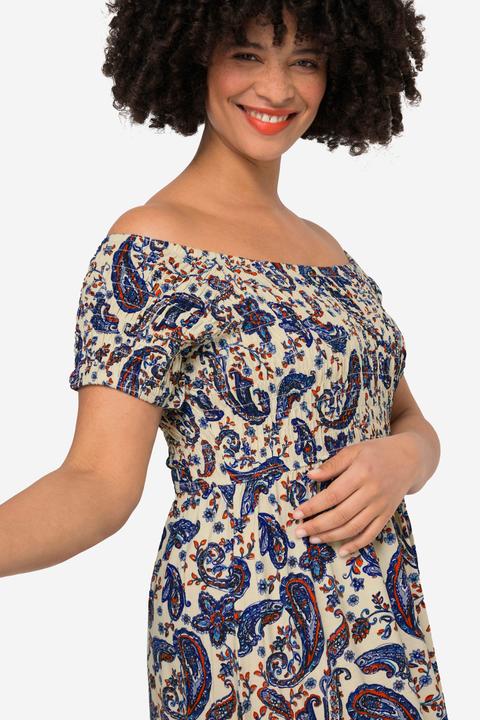 Produktbild Angel of Style Jersey-Maxikleid, A-Linie, Paisleydruck, gesmokte Büste, Halbarm (48)