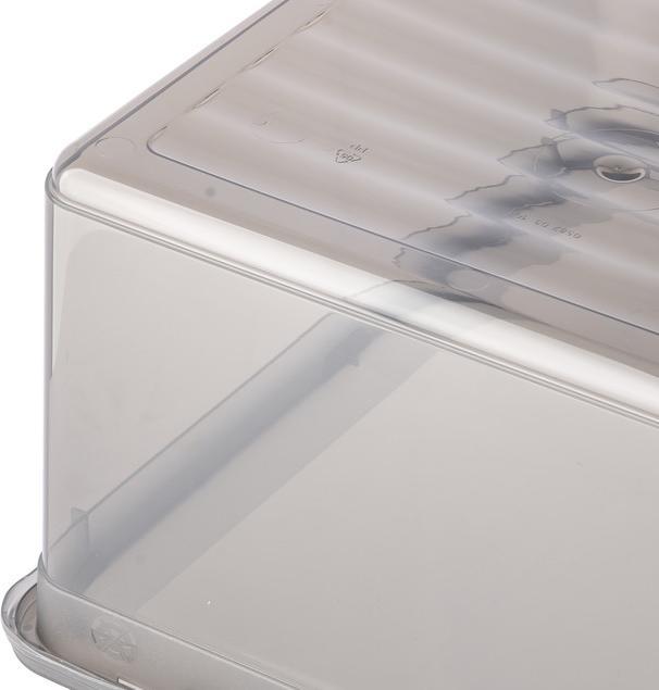 Actual product image keeeper Storage box set ""bea"", 3x 18 L, crystal-grey PP, lid with air control system for ventilation (39 x 33.5 x 18 cm, 18 l)