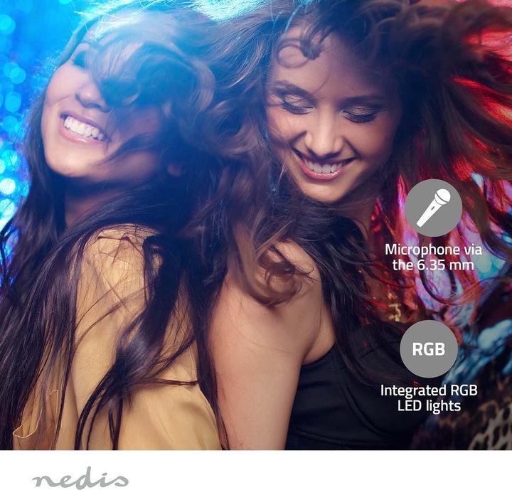 Produktbild Nedis Bluetooth®-Party-Lautsprecher | max. Batteriespielzeit: 6.5 Std | 120 W | Tragegriff | Partyli (6.50 h, Batteriebetrieb)