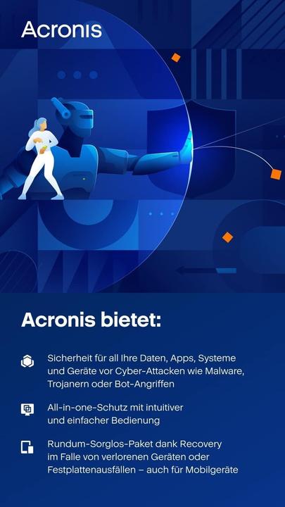 Produktbild Acronis Cyber Protect Home Office Advanced - 3 Computer + 500GB Cloud Storage - 1 year subsc (3 User, 12 Monate)