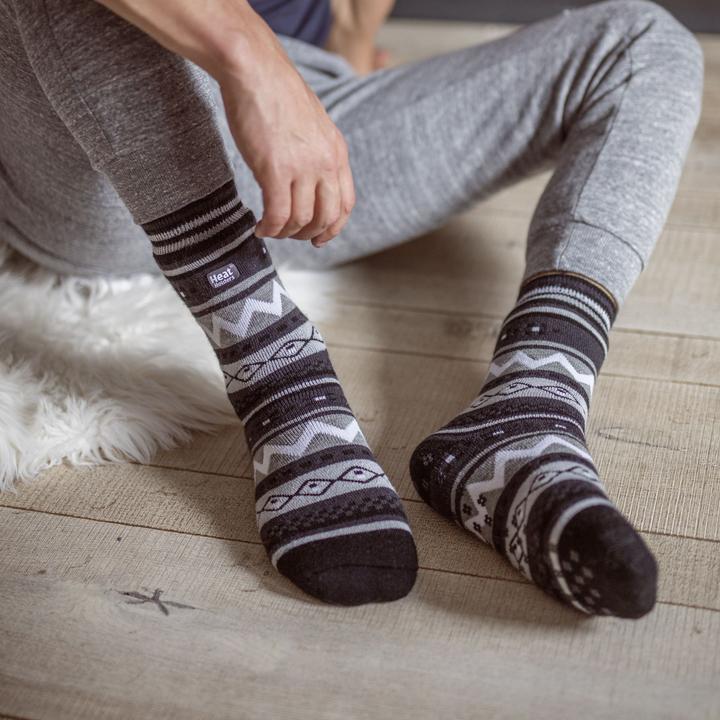 Dicke Wollsocken Frostfighter Damen Kuschelsocken Mit ABS Anti-Rutsch Sohle - Extra Warme H&uuml;ttensocken Wintersocken Mit Sohle