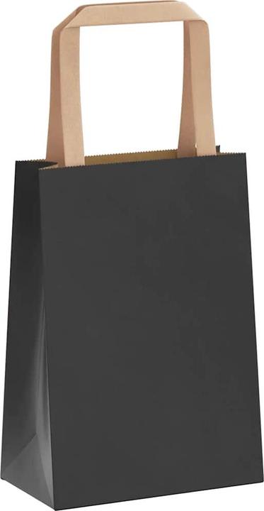 Actual product image VidaXL Kraft paper bags 50 pcs. with handle black 15x8x21 cm paper bag (Gift bag, 50 x)