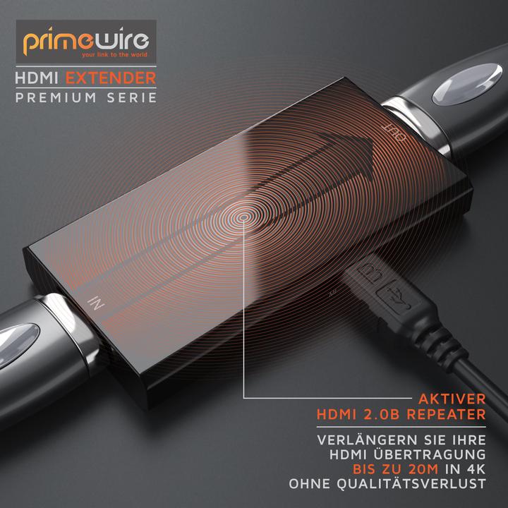 Produktbild Primewire HDMI 2.0b Extender / Verstärker UHD 2160p 60Hz, HDMI-Buchse zu HDMI-Buchse (0.75 m, HDMI, 2.0b)