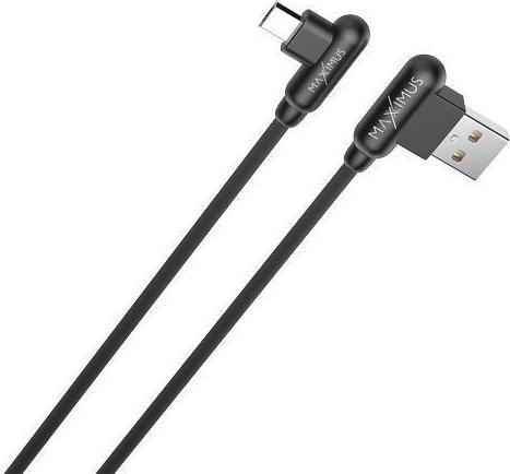 Image du produit Maxximus Câble micro-USB à charge rapide MX CORNER 2,4 A / 1 m, Noir / Coudé (1 m)