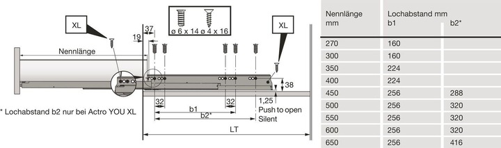 Actual product image Hettich Zargen-Set