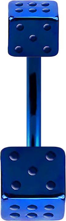 Image du produit Star Piercing Banane bleu foncé avec deux cubes (sans laiton, Acier chirurgical 316L)